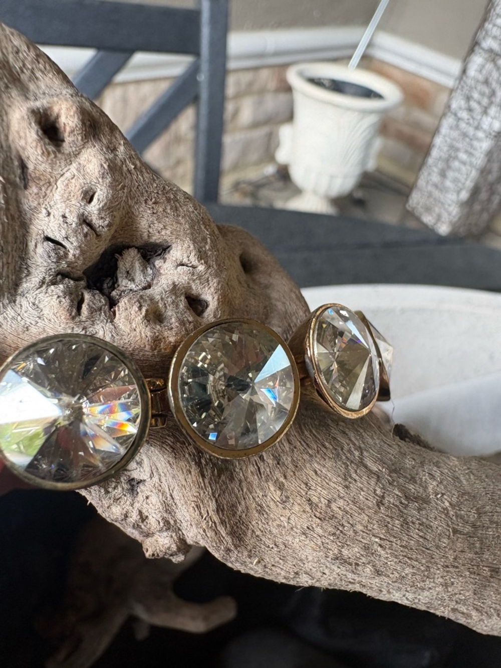 Henri Bendel Gold-Tone Crystal Statement Bracelet - Clear Crystal Accents - Picture 4 of 9